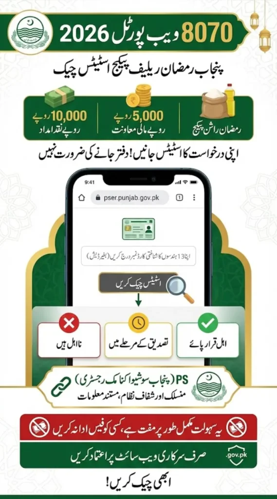 8070 Web Portal 2026: Check Your Ramzan Package Eligibility Online