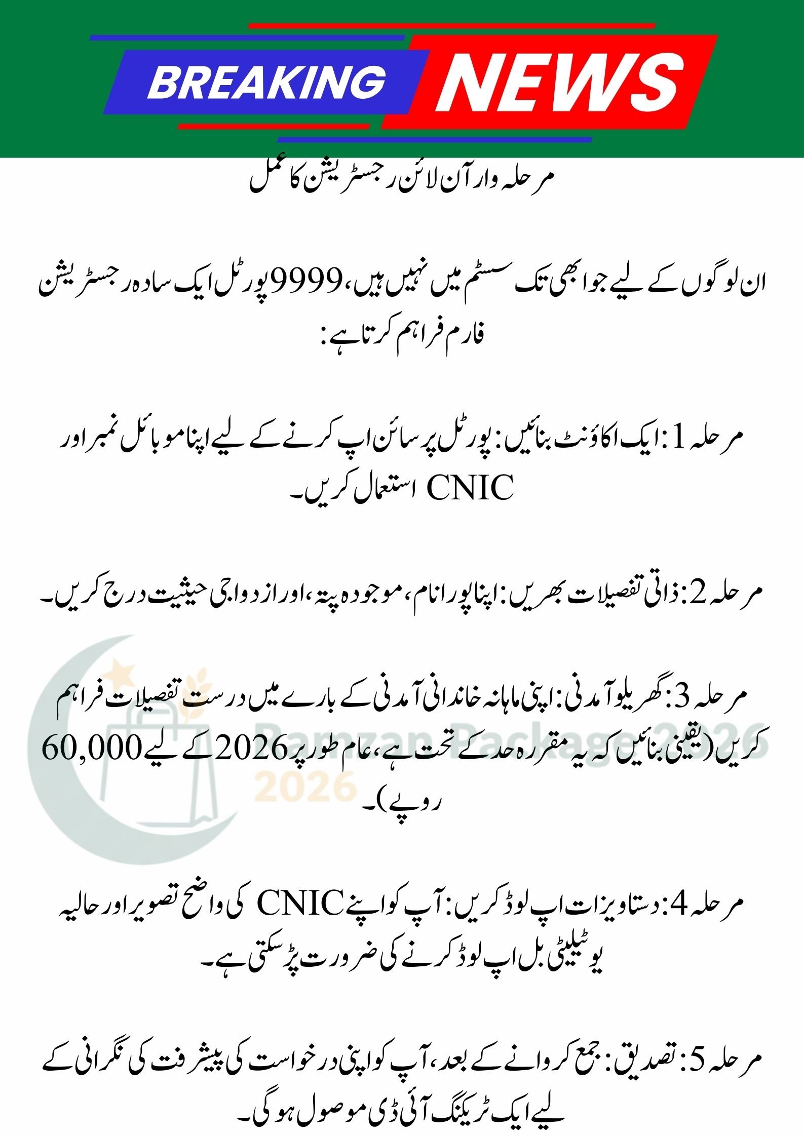 9999 Web Portal Pakistan: Online Registration & CNIC Check Guide